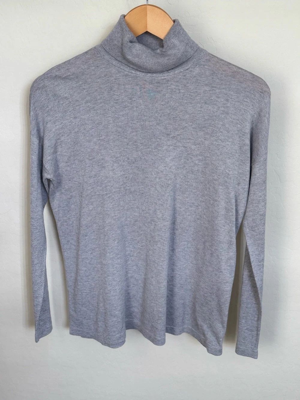 J.Jill Heather Gray Silk Cotton Knit Turtleneck Sweater XS Petite